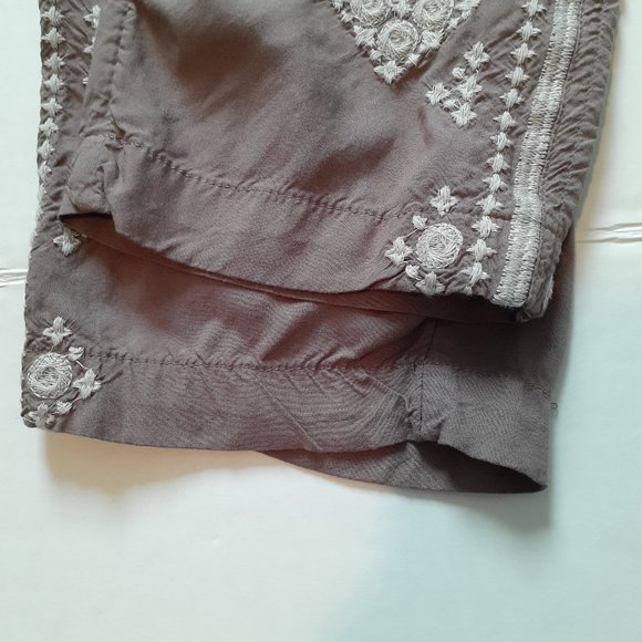 Sundance Tone It Up Embroidered Drawstring Pant Taupe Size S - Picture 11 of 13